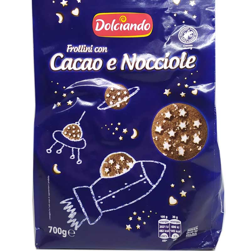 Печенье Dolciando Frollini con Cacao e Nocciole 700г
