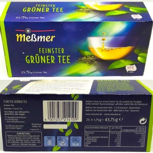   Чай зеленый Meßmer (Мессмер Messmer)  Kräuter-Tee, Gruner Tee 25шт Германия