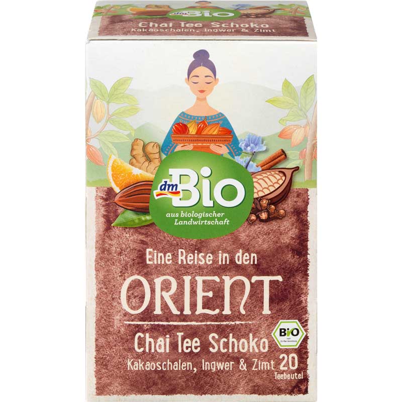 dmBio Восточный чай с какао Gewürz-Tee, Chai Tee Schoko (20 x 2 g)