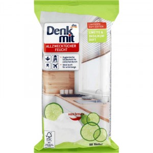 Denkmit Feuchte Allzwecktucher Limette & Basilikum Влажные салфетки для кухни 50 шт