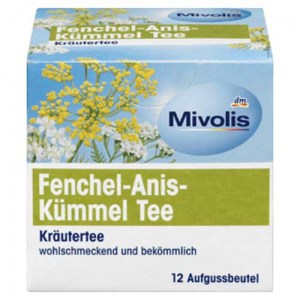 Чай лечебный фенхель, анис, тмин Mivolis Fenchel- Anis- Kümmel Tee 12 шт