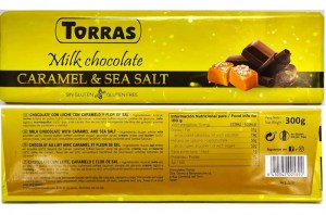 Torras Шоколад молочный с карамелью и морской солью 300г Испания