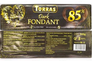 Torras Шоколад без сахара черный 85% 300г Испания