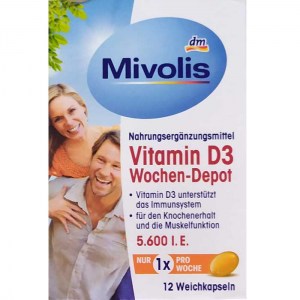 Биологически активная добавка Vitamin D3 Wochen-Depot, Weichkapseln 12 St