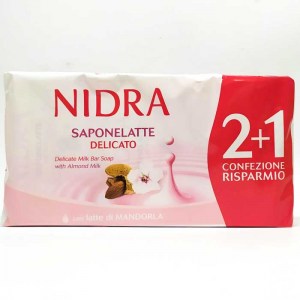 Мыло Nidra Saponelatte Delicato деликатное с миндальным молоком 3 х 90 г Италия 75 грн (8003510028719)