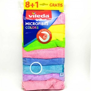 Салфетка универсальная из микрофибры Vileda Microfibre Colors 9шт 30х30см Италия