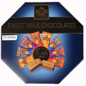 J.D.Gross Finest Milk Chocolates Коллекция молочного шоколада с разным содержанием какао 37-46%, 200г