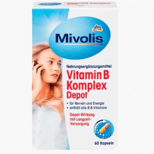 Биологически активная добавка Mivolis Komplex Vitamin B für Nerven und Energie, 60 шт 