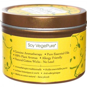 Aroma Naturals, Soy VegePure, Свеча апельсин и лемонграсс, Ambience, 79г США