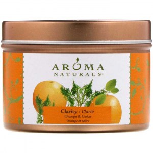Aroma Naturals, Soy VegePure, Свеча апельсин и кедр, Clarity 79г США