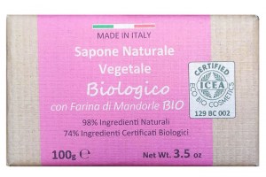 Мыло натуральное растительное Biologico с миндалем 100г Италия