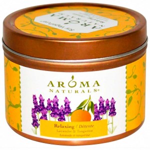 Aroma Naturals, Soy VegePure, Свеча с лавандой и мандарином, оказывающая расслабляющее действие, 2,8 унции (79,38 г) США